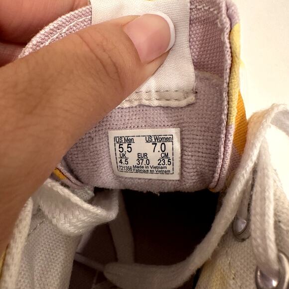 Vans Womens Sz 7 Yellow Floral Sk8-Hi Tapered Stackform Sneakers Casual Festival - Picture 8 of 10